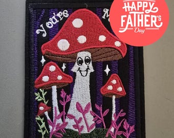 You're Magic Iron on Embroidered Patch - 11cmx8.5cm - Whimsical Magic Mushrooms, Charming Patch