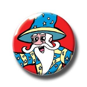 Wizard Badge. Magic Badge. Wizard Pin. Magician Pin. Pin Badges. Badges. Button Badges. Kids Gift. Childrens Gift. Pins. Buttons. Pinback.