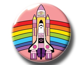 Space Shuttle Badge, Spaceship Pin, Boyfriend Gift, Girlfriend Gift, Stocking Filler, Small Gift, Gift For Him, Gift For Her, Girls Gift
