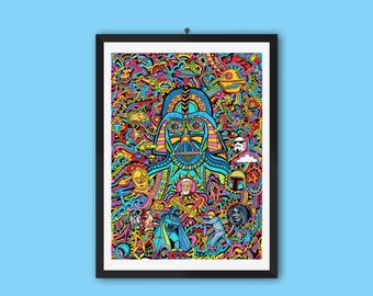 Darth Vader Art Print , Star Wars Art Print, Psychedelic Artwork, Sci-Fi Art Print, Fantasy Art Print, Boyfriend Gift, Girlfriend Gift