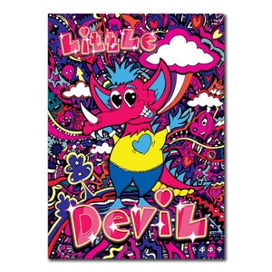 Karta Little Devil, Karta urodzinowa, Karta okolicznościowa, Zabawna karta, Karta dla chłopców, Karta dla dziewcząt, Karta dla chłopaka, Karta dla dziewczyny, Karta dla męża, Karta dla żony
