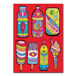 Tarjeta Lollies, Tarjeta de felicitación, Tarjeta de cumpleaños, Tarjeta de helado, Tarjeta para niños, Tarjeta para niñas, Tarjeta para él, Tarjeta para ella, Tarjeta para niños, Tarjeta de verano