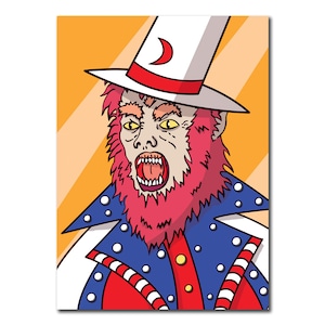 Carte d'anniversaire, carte d'Halloween, carte de loup-garou, carte pour garçons, carte de petit ami, carte de voeux, carte d'homme-loup, carte d'horreur, carte d'adolescent, effrayant.