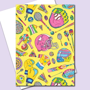 Sports Greetings Card. Sports Birthday Card. Sports Card. Sporty Card. Sport Birthday. Bday Card. Greeting Cards. Cards. Card. Football Card image 2