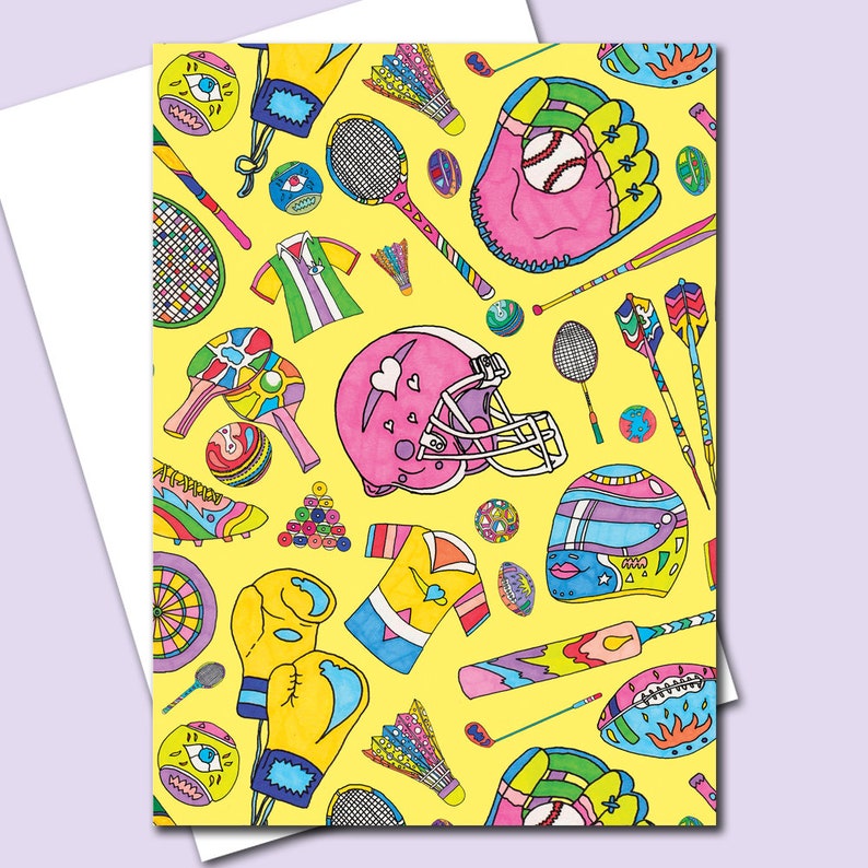 Sports Greetings Card. Sports Birthday Card. Sports Card. Sporty Card. Sport Birthday. Bday Card. Greeting Cards. Cards. Card. Football Card image 2