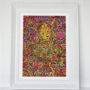 C-3POP Star Wars Inspired Psychedelic Art Print image 5