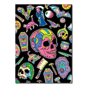 Carte tête de mort, carte d'anniversaire, carte de voeux, carte Halloween, carte garçon, carte horreur, carte adolescent, carte gothique, carte petit ami, carte petite amie