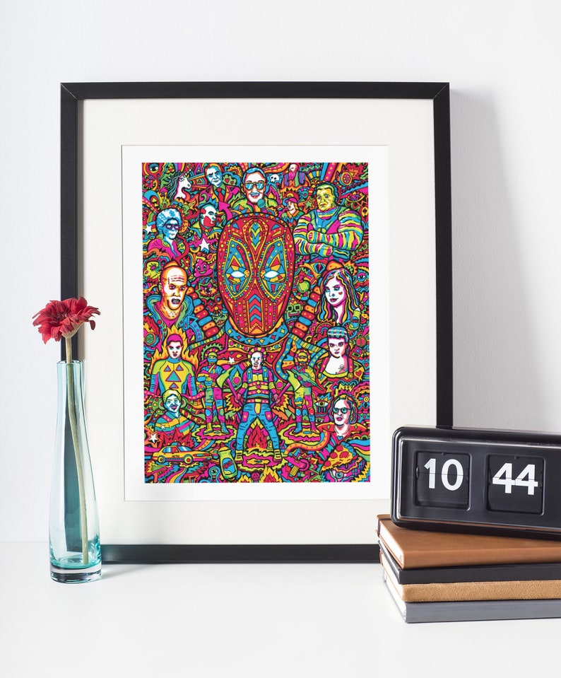 Deadpool Art Print , Superhero Art Print, Marvel Art Print, Fine Art, Art Deco, Boyfriend Gift, Husband Gift, Gift For Men, Psychedelic Art image 7