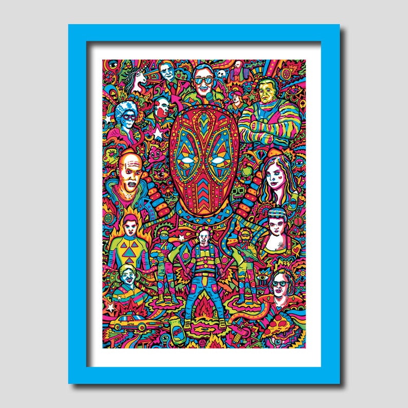 Deadpool Art Print , Superhero Art Print, Marvel Art Print, Fine Art, Art Deco, Boyfriend Gift, Husband Gift, Gift For Men, Psychedelic Art image 4