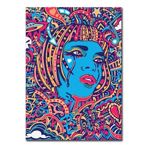Karta z pozdrowieniami Tokyo Dream, Karta urodzinowa, Pusta karta, Sztuka psychodeliczna, Karta chłopaka, Karta dziewczyny, Sztuka alternatywna, Oryginalny projekt