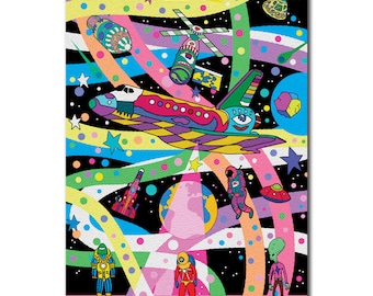 Space Card, Space Birthday Card, Space Shuttle Card, Boys Card, Card For Him, Geek Card, Teen Card, Boyfriend Card, Dad Card, Husband Card