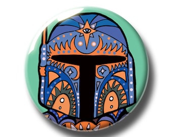 Insignia de Boba Fett verde azulado. Pin de Boba Fett. Insignia de Star Wars. Pin de La Guerra de las Galaxias. Guerra de las Galaxias. Pin insignia. Insignias de alfiler. Insignias. Insignias de botones. Patas.