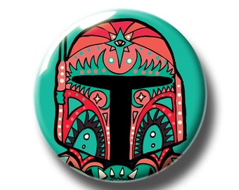 Boba Fett Badge. Boba Fett Pin. Star Wars Badge. Boyfriend Gift. Girlfriend Gift. Stocking Filler. Small Gift. Dad Gift. Husband Gift.