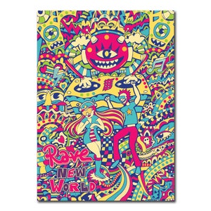 Rave Grüße Karte. Geburtstagskarte. Grusskarten. Bday Karte. Karten. Karte. Psychedelische Karte. Rave-Geburtstagskarte. Leere Karte. Geburtstagskarten