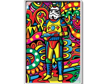 Aimant de réfrigérateur Disco Trooper, Stormtrooper, cadeau Star Wars, cadeau petit ami, cadeau de Noël, bas de Noël, accessoires de maison, cadeau de Noël