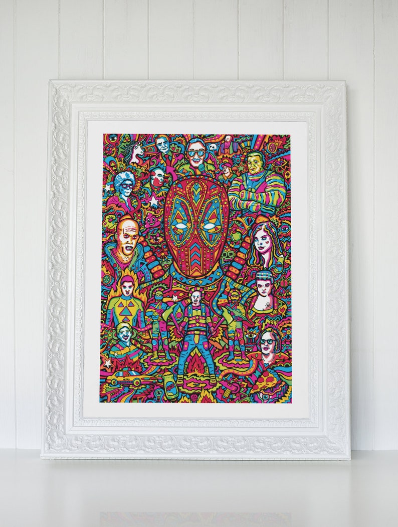 Deadpool Art Print , Superhero Art Print, Marvel Art Print, Fine Art, Art Deco, Boyfriend Gift, Husband Gift, Gift For Men, Psychedelic Art image 9