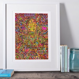 C-3POP Star Wars Inspired Psychedelic Art Print image 3