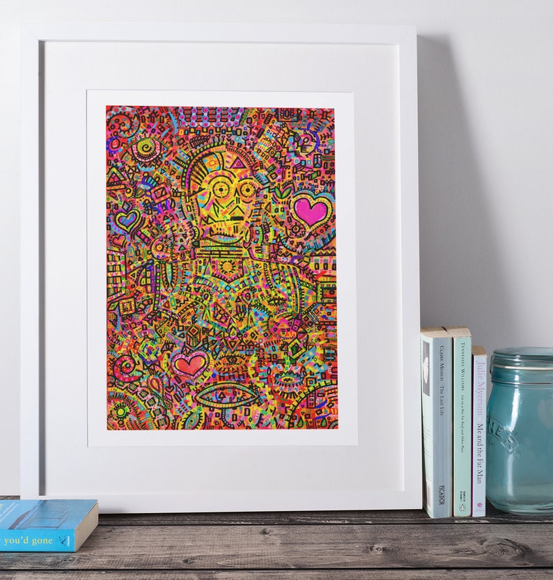 C-3POP Star Wars Inspired Psychedelic Art Print image 3