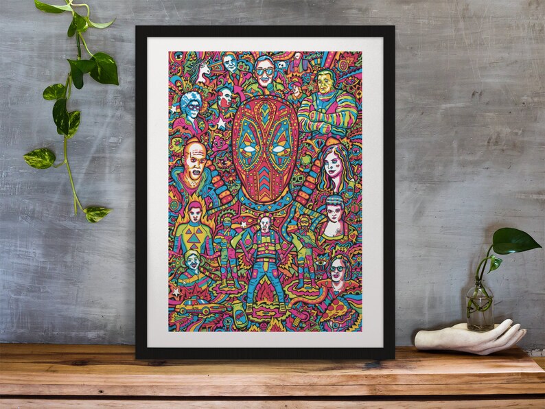 Deadpool Art Print , Superhero Art Print, Marvel Art Print, Fine Art, Art Deco, Boyfriend Gift, Husband Gift, Gift For Men, Psychedelic Art image 2