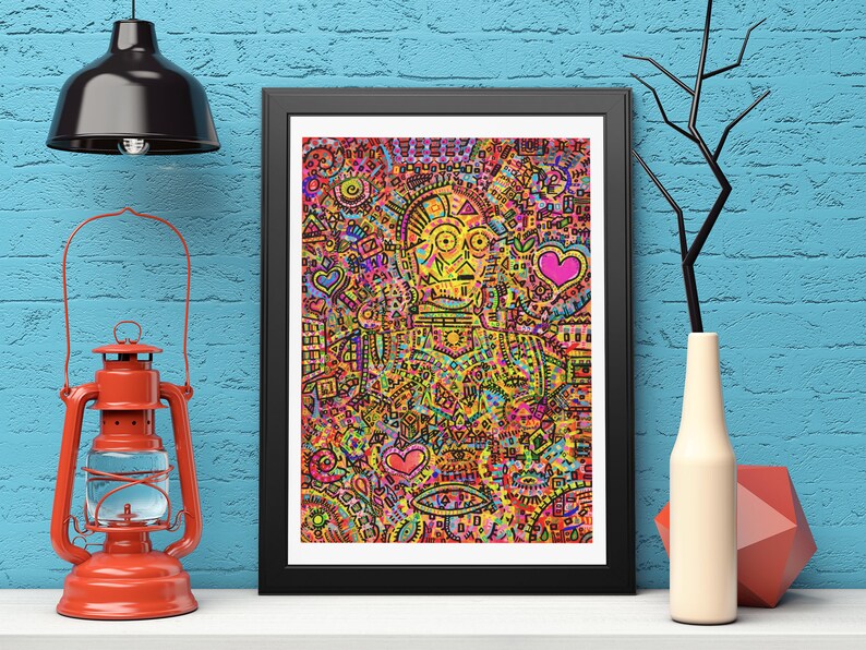 C-3POP Star Wars Inspired Psychedelic Art Print image 8