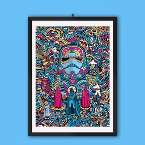 Stormtrooper Art Print , Star Wars Art Print, Psychedelic Artwork, Boyfriend Gift, Girlfriend Gift, Wall Art, Fantasy Art, Husband Gift