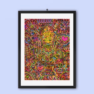 C-3POP Star Wars Inspired Psychedelic Art Print image 1