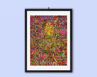 C-3POP Star Wars Inspired Psychedelic Art Print