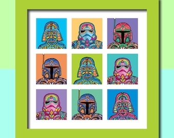 Star Pop Art Print, Star Wars Inspired, Boyfriend Gift, Girlfriend Gift, Husband Gift, Wife Gift, Sci-Fi Art, Cool Art Print