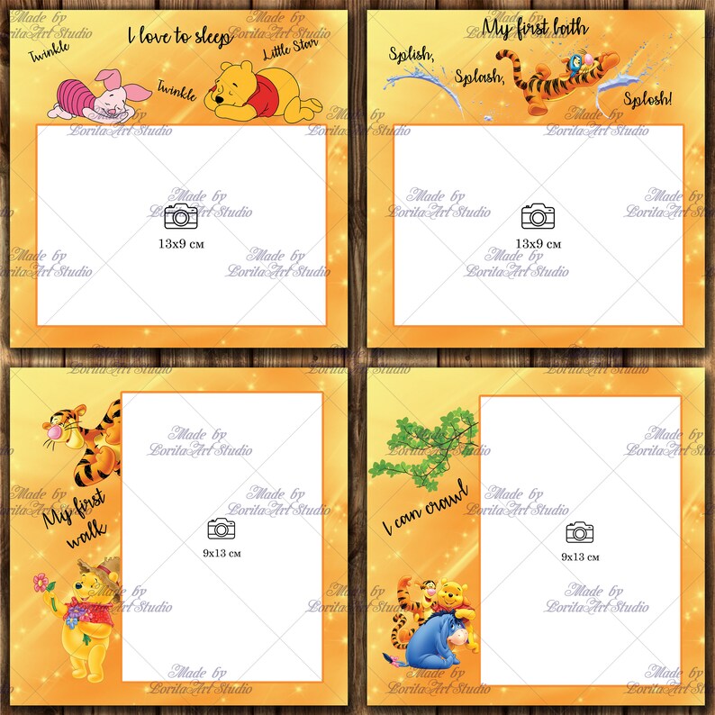 Winnie the Pooh Milestone Cards, Baby Milestone Cards, Printable ...