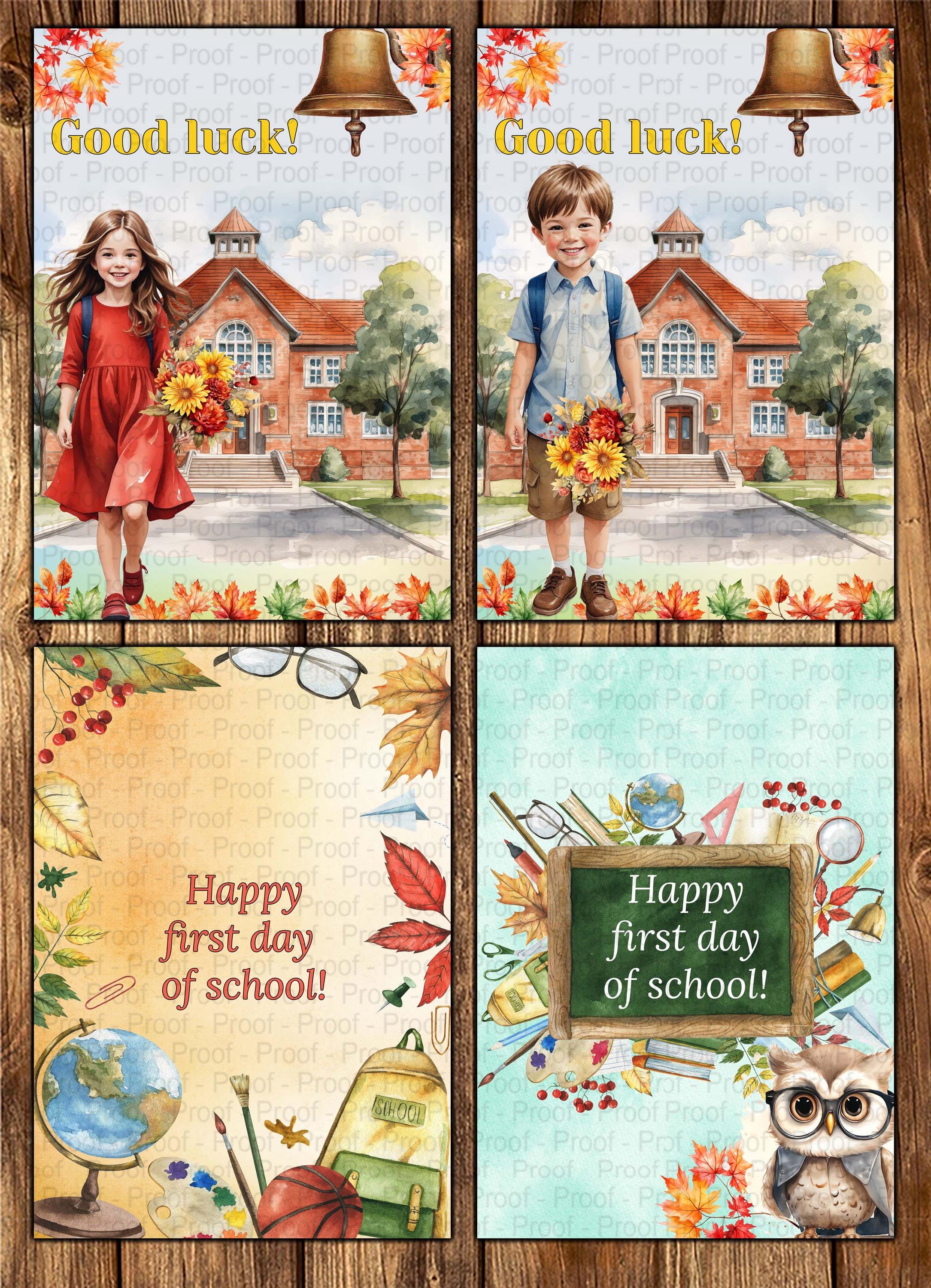 First Day of School Digital Cards, Back to School Digital Cards for ...