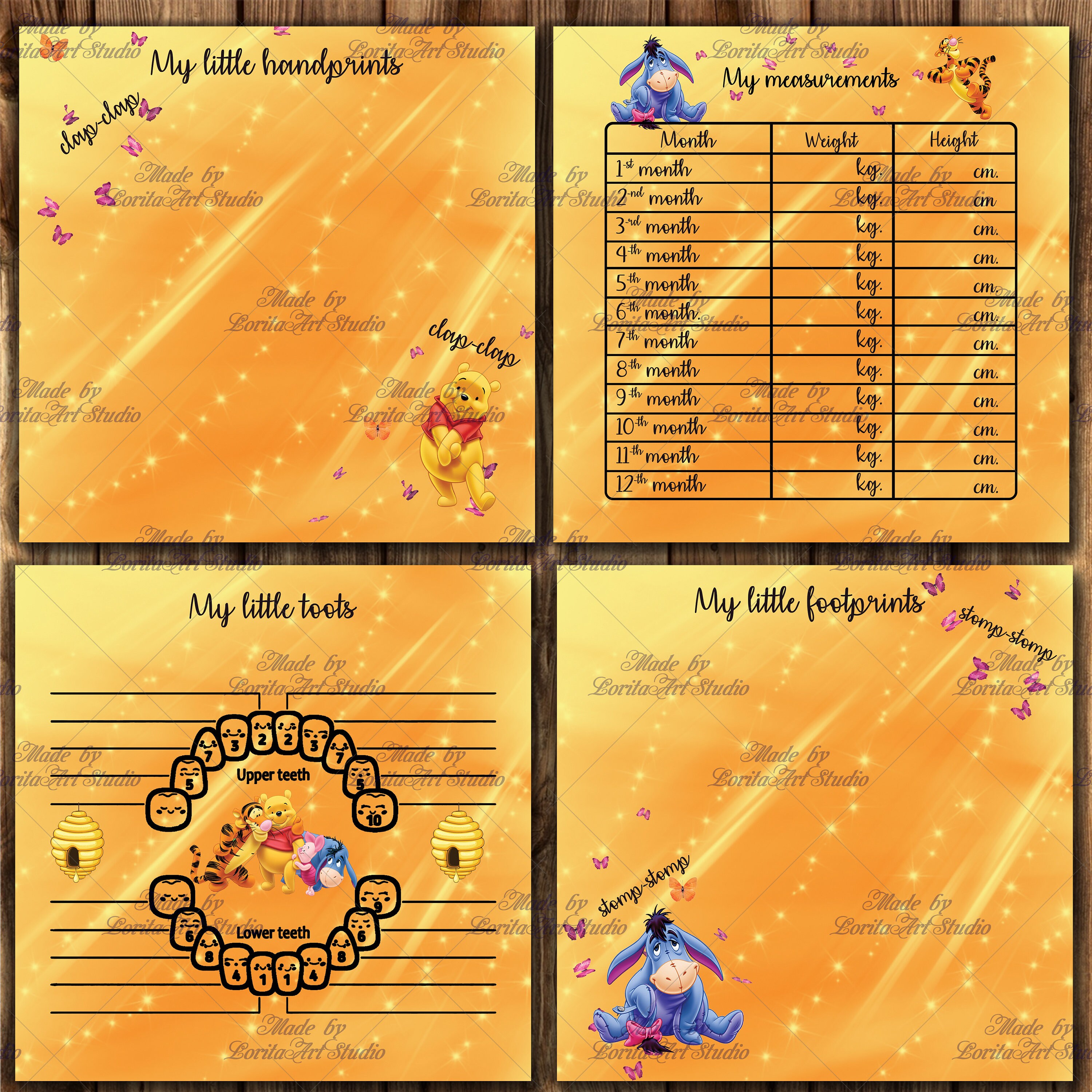 Winnie the Pooh Milestone Cards, Baby Milestone Cards, Printable ...