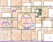 First year baby girl journal and memory book, Baby girl diary, Baby digital paper, printable,  Scrapbooking