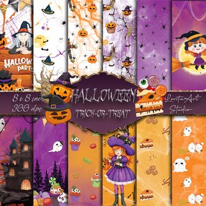 Halloween Trick-or-treat digital paper, craft paper, cards making, scrapbooking digital papers
