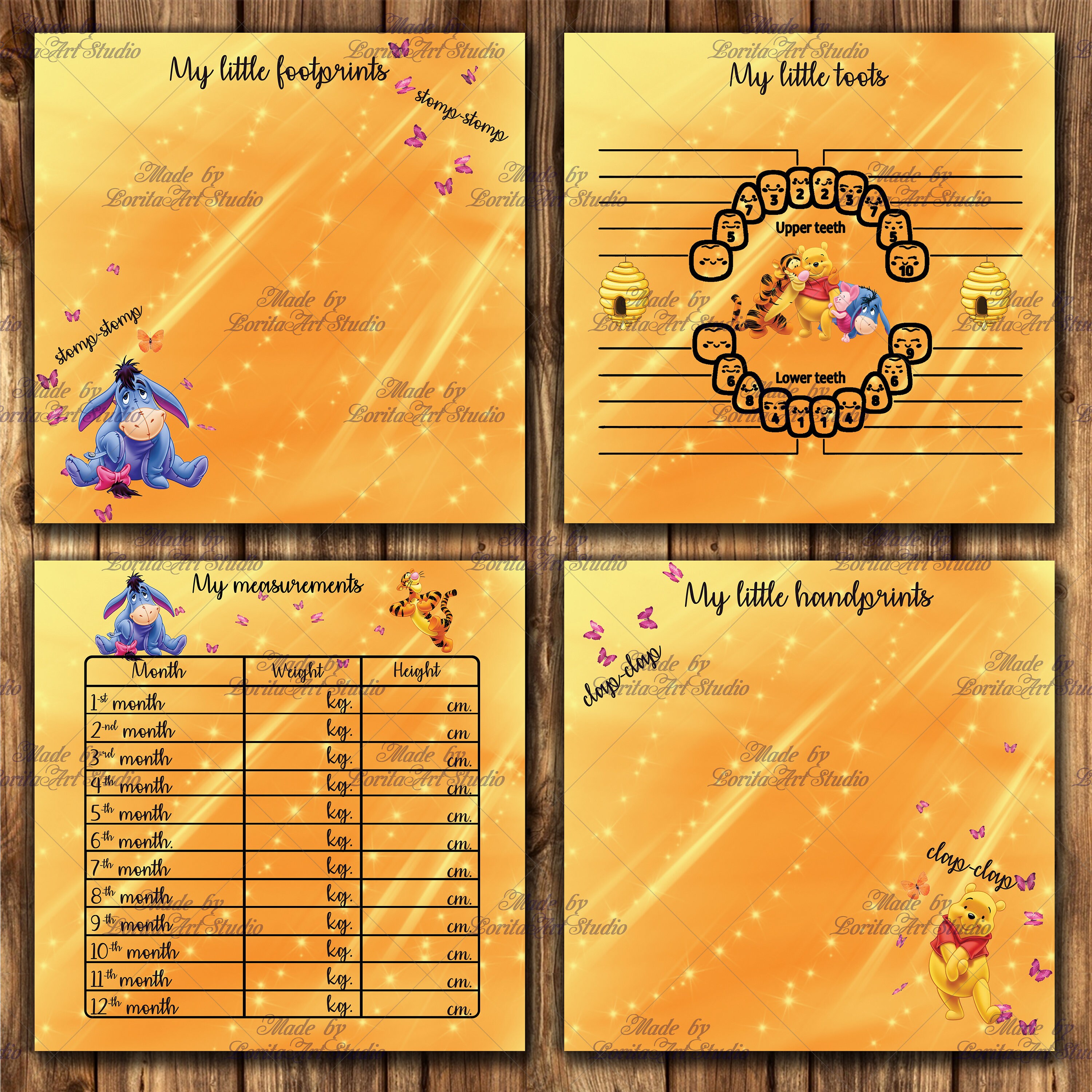 Winnie the Pooh Milestone Cards, Baby Milestone Cards, Printable ...