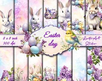 Easter day, Easter digital papers, Easter bunny, Easter eggs, Easter Scrapbook, Printable