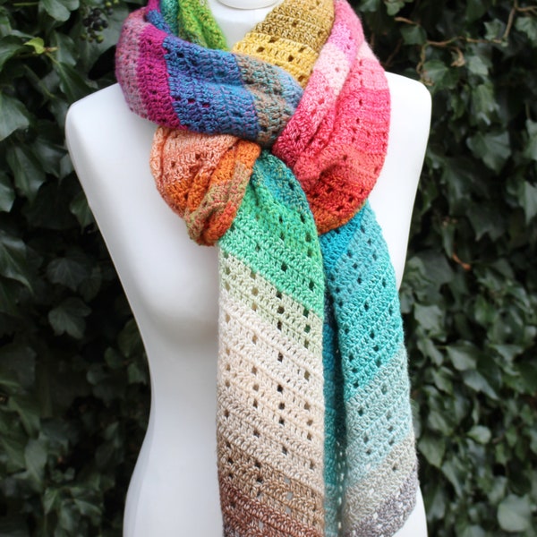 CROCHET PDF PATTERN: Speckled Rainbow Wrap | Crochet Shawl Pattern, Crochet Rainbow, Crochet Wrap Pattern, Crochet Shawl, Filet Crochet