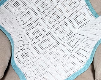 CROCHET PDF PATTERN: Peekaboo Panel Baby Blanket | Filet Crochet Blanket Pattern, Filet Blanket, Baby Blanket Crochet Pattern, baby shower