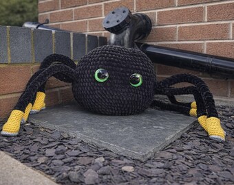 CROCHET PDF PATTERN: Wellibobs the Spider | amigurumi spider, crochet spider, giant spider, jumbo crochet, cute spider plush, incy wincy