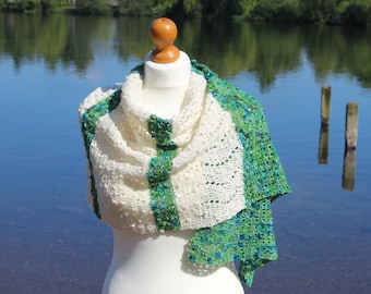 CROCHET PDF PATTERN: Whispers of the Sea Wrap | Crochet Shawl Pattern, Lace Shawl Crochet, Crochet Wrap Pattern, Crochet Shawl, Lacy Crochet