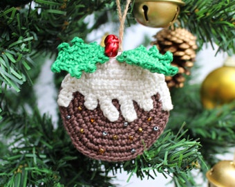 Mini Crochet Bauble Kit | Christmas Pudding Decoration, DIY Crochet Kit, Yarn & Crochet Pattern, Christmas Crochet, Crochet Stocking Filler