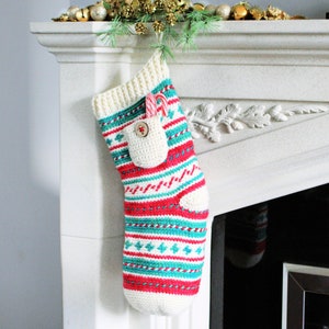 CROCHET PDF PATTERN: Peppermint Pageant Christmas Stocking | Crochet Stocking Pattern, Christmas Crochet, Xmas Stocking, Christmas, Crochet