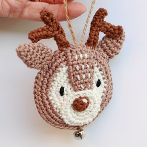 Mini Crochet Bauble Kit Reindeer Tree Decoration, DIY Crochet Kit, Yarn & Crochet Pattern, Christmas Crochet, Crochet Stocking Filler image 2