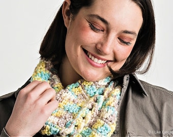 CROCHET PDF PATTERN: Colbie Chunky Cowl | Crochet Cowl Pattern, Chunky Yarn Crochet, Chunky Yarn Cowl, Bulky Yarn Cowl, Quick Crochet, Cowl