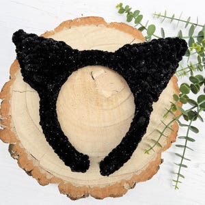 CROCHET PDF PATTERN: Feline Fancy Headband | Crochet cat headband, crochet fancy dress, halloween, cat ears, world book day, crochet costume