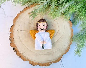 CROCHET KIT | Christmas Angel Decoration, Holiday Craft Kit, Crochet Ornament Kit, Tree Decoration, Crochet Decoration, Tree Ornament