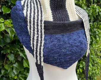 CROCHET PDF PATTERN: Mischievous Magpie Shawlette | Crochet Shawl Pattern, Crochet Wrap Pattern, Crochet Scarf, Crochet Accessory, Shawlette