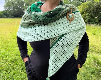 CROCHET PDF PATTERN: The Forester Shawl | Crochet Shawl Pattern, Easy Shawl, Crocheted Triangle Shawl, Crochet Shawl, textured crochet