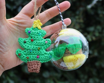 CROCHET KIT | Christmas Tree Decoration, DIY Crochet Kit, Christmas Crochet, Crocheter Stocking Filler, crochet tree decoration