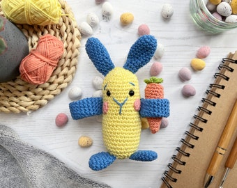 CROCHET PDF PATTERN: Jelly Bean Bunny | amigurumi bunny, crochet bunny, crochet rabbit, amigurumi rabbit, Easter crochet, crochet candy