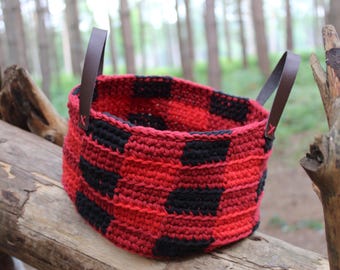 CROCHET PDF PATTERN: Perfectly Plaid Basket | Crochet basket pattern, buffalo plaid crochet, Easy crochet pattern, Chunky basket pattern